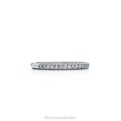 Tiffany Half Eternity Ring Unisex 0J0F1839 Jewelry in Platinum with Diamonds