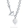 Tiffany Heart Tag Toggle Necklace Unisex 0J0F142 Jewelry in Silver
