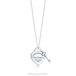 Tiffany Heart Tag with Key Pendant Unisex 0J0F300 Jewelry