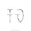 Tiffany Hoop Earrings Unisex 0J0F931 Jewelry in 18k White Gold