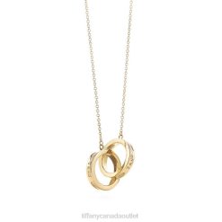 Tiffany Interlocking Circles Pendant Unisex 0J0F112 Jewelry in Yellow Gold, Small