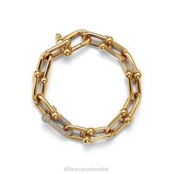 Tiffany Large Link Bracelet Unisex 0J0F1126 Jewelry in Yellow Gold with Diamonds