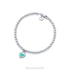 Tiffany Love Blue Heart Tag Bead Bracelet Unisex 0J0F1198 Jewelry in Silver