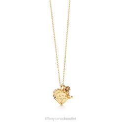 Tiffany Love Heart Tag Key Pendant Unisex 0J0F495 Jewelry in Yellow Gold