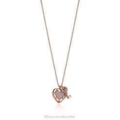 Tiffany Love Heart Tag Key Pendant Unisex 0J0F565 Jewelry in Rose Gold
