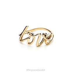 Tiffany Love Ring Unisex 0J0F1678 Jewelry in Yellow Gold, Small