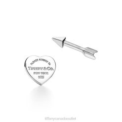 Tiffany Lovestruck Heart Tag & Arrow Earrings Unisex 0J0F822 Jewelry in Sterling Silver