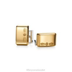 Tiffany Makers Rectangle Cuff Links in 18k Gold and Sterling Silver Unisex 0J0F2751 Accessories