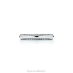 Tiffany Milgrain Band Ring Unisex 0J0F1847 Jewelry in Platinum, 3 mm Wide