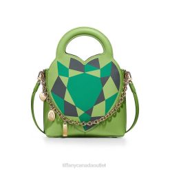 Tiffany Mini Charm Tote Bag Unisex 0J0F2385 Accessories in Green Intarsia Leather