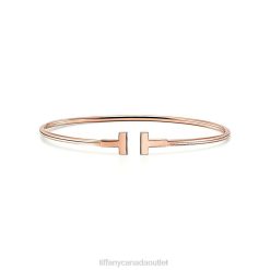 Tiffany Narrow Wire Bracelet Unisex 0J0F1221 Jewelry in 18k Rose Gold