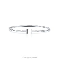 Tiffany Narrow Wire Bracelet Unisex 0J0F1271 Jewelry in 18k White Gold