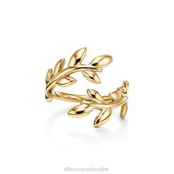Tiffany Olive Leaf Bypass Ring Unisex 0J0F1479 Jewelry in Yellow Gold