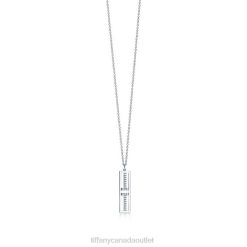 Tiffany Open Vertical Diamond Bar Pendant Unisex 0J0F521 Jewelry in 18k White Gold