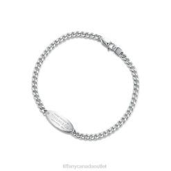 Tiffany Oval I.D. Bracelet Unisex 0J0F1060 Jewelry in Sterling Silver with Diamonds