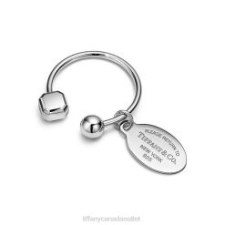 Tiffany Oval Tag Screwball Key Ring Unisex 0J0F2729 Accessories in Sterling Silver