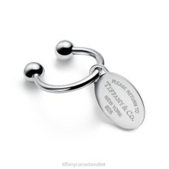 Tiffany Oval Tag Screwball Key Ring Unisex 0J0F2734 Accessories in Sterling Silver