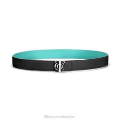 Tiffany Reversible Belt Strap Unisex 0J0F2484 Accessories in Tiffany Blue and Black Leather, 35 mm Wide