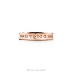 Tiffany Ring Unisex 0J0F1484 Jewelry in Rose Gold with Diamonds, Narrow