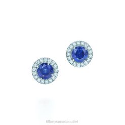 Tiffany Sapphire and Diamond Earrings Unisex 0J0F935 Jewelry