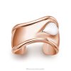 Tiffany Small Bone Cuff Unisex 0J0F1237 Jewelry in Rose Gold with White Jade
