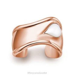 Tiffany Small Bone Cuff Unisex 0J0F1237 Jewelry in Rose Gold with White Jade
