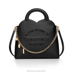 Tiffany Small Charm Tote Bag Unisex 0J0F2363 Accessories in Black Leather
