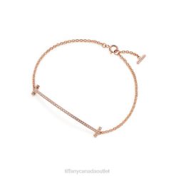 Tiffany Smile Bracelet Unisex 0J0F1222 Jewelry in Rose Gold with Diamonds
