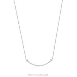 Tiffany Smile Pendant Unisex 0J0F17 Jewelry in White Gold with Diamonds, Small