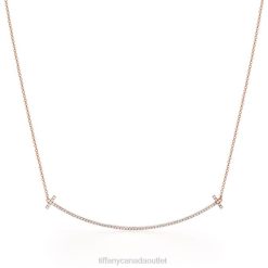 Tiffany Smile Pendant Unisex 0J0F311 Jewelry in Rose Gold with Diamonds, Large