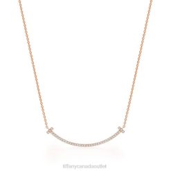 Tiffany Smile Pendant Unisex 0J0F76 Jewelry in Rose Gold with Diamonds, Small