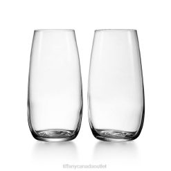 Tiffany Stemless Champagne Flutes Unisex 0J0F2216 Home Decor in Crystal Glass, Set of Two