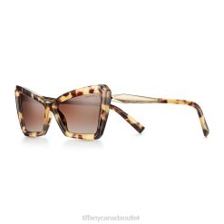 Tiffany Sunglasses Unisex 0J0F2492 Accessories in Yellow Tortoise Acetate with Brown Lenses