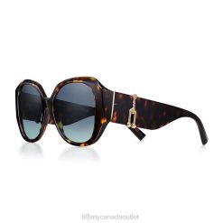Tiffany Sunglasses Unisex 0J0F2516 Accessories in Tortoise Acetate with Tiffany Blue Lenses
