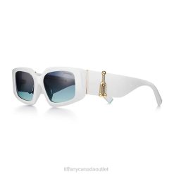 Tiffany Sunglasses Unisex 0J0F2518 Accessories in White Acetate with Azure Gradient Blue Lenses