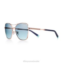 Tiffany Sunglasses Unisex 0J0F2541 Accessories in Rose Gold-colored Metal with Brown and Blue Lenses