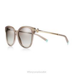 Tiffany Sunglasses Unisex 0J0F2553 Accessories in Opal Taupe Acetate with Gradient Gray Lenses