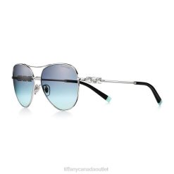 Tiffany Sunglasses Unisex 0J0F2554 Accessories in Silver-colored Metal with Gradient Blue Lenses