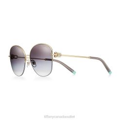 Tiffany Sunglasses Unisex 0J0F2566 Accessories in Gold-colored Metal with Gray Lenses