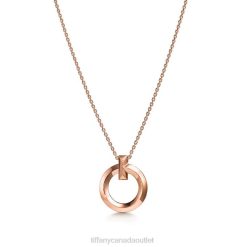 Tiffany T1 Circle Pendant Unisex 0J0F134 Jewelry in Rose Gold, Small