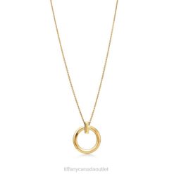Tiffany T1 Circle Pendant Unisex 0J0F56 Jewelry in Yellow Gold, Large
