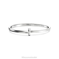 Tiffany T1 Hinged Bangle Unisex 0J0F984 Jewelry in White Gold, Narrow