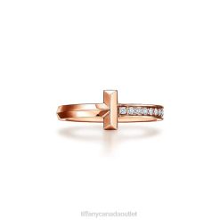 Tiffany T1 Ring Unisex 0J0F1476 Jewelry in Rose Gold with Diamonds, 2.5 mm