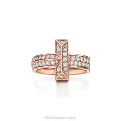 Tiffany T1 Ring Unisex 0J0F1654 Jewelry in Rose Gold with Diamonds, 4.5 mm