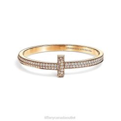 Tiffany T1 Wide Diamond Hinged Bangle Unisex 0J0F1144 Jewelry in 18k Gold