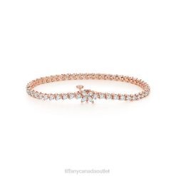 Tiffany Tennis Bracelet Unisex 0J0F1128 Jewelry in Rose Gold with Diamonds