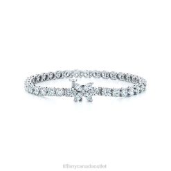 Tiffany Tennis Bracelet Unisex 0J0F1305 Jewelry in Platinum with Diamonds