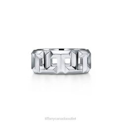 Tiffany True Ring Unisex 0J0F1602 Jewelry in White Gold, 8 mm Wide