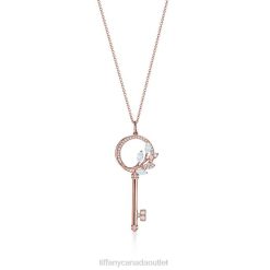 Tiffany Victoria Diamond Vine Circle Key in 18k Rose Gold Unisex 0J0F291 Jewelry
