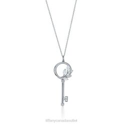 Tiffany Victoria Diamond Vine Circle Key in Platinum Unisex 0J0F315 Jewelry